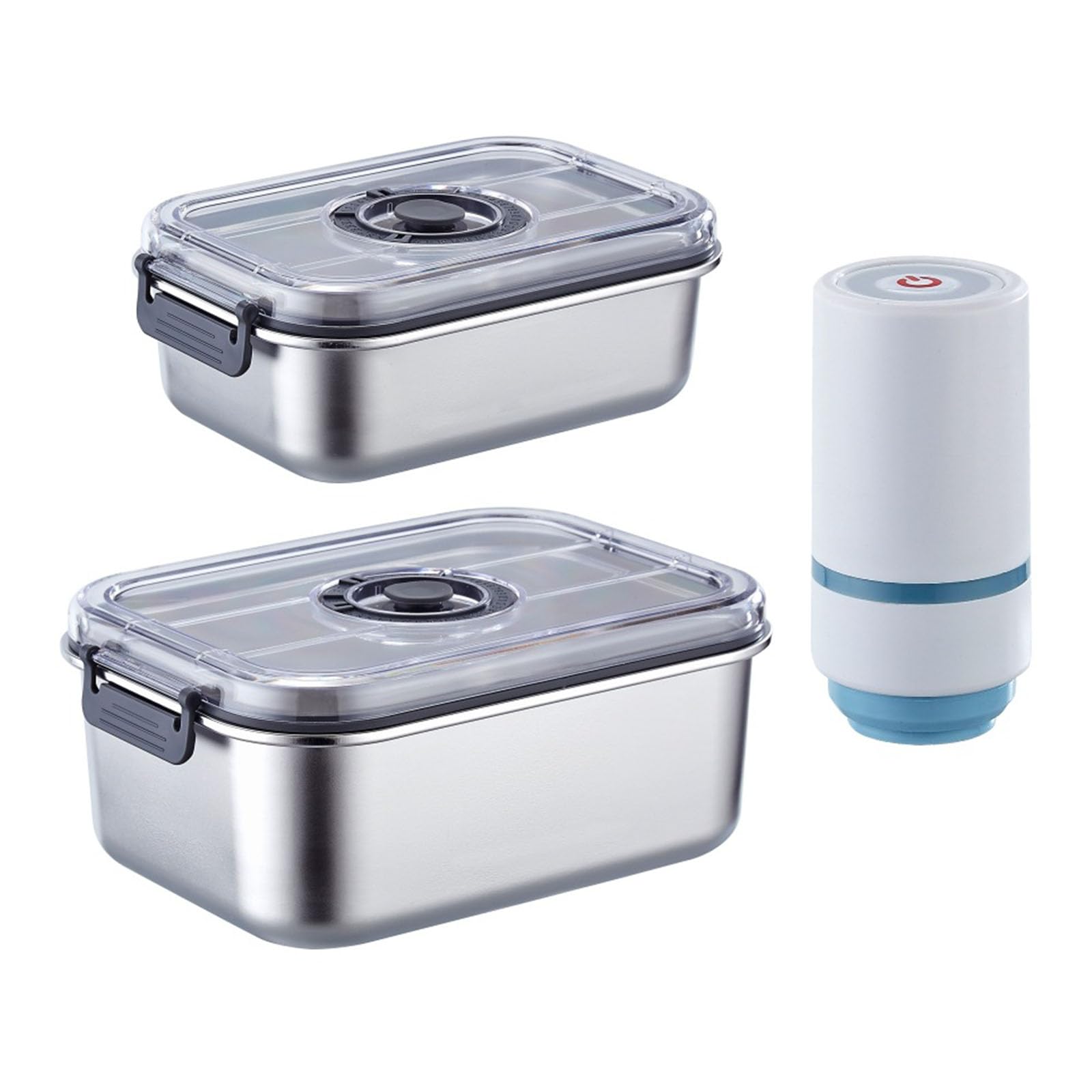 Robusti vasetti per la conservazione degli Alimenti in Acciaio Inossidabile da 1100 ml e 2800 ml con Esecuzione sottovuoto migliorata Contenitori per Alimenti Lavabili in lavastoviglie