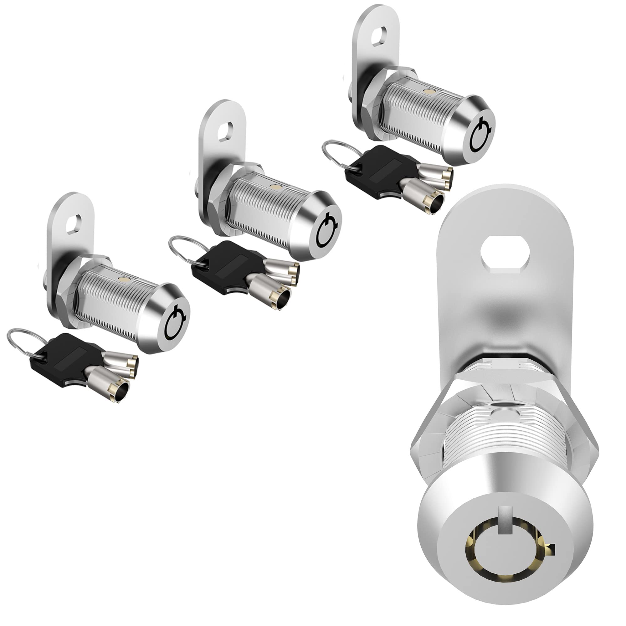 3 Pack RV Storage Locks, 1-1/8" Cabinet Locks with Keys, RV Cam Locks for Storage Door File Cabinet Drawer Camper Toolbox, Zinc Alloy