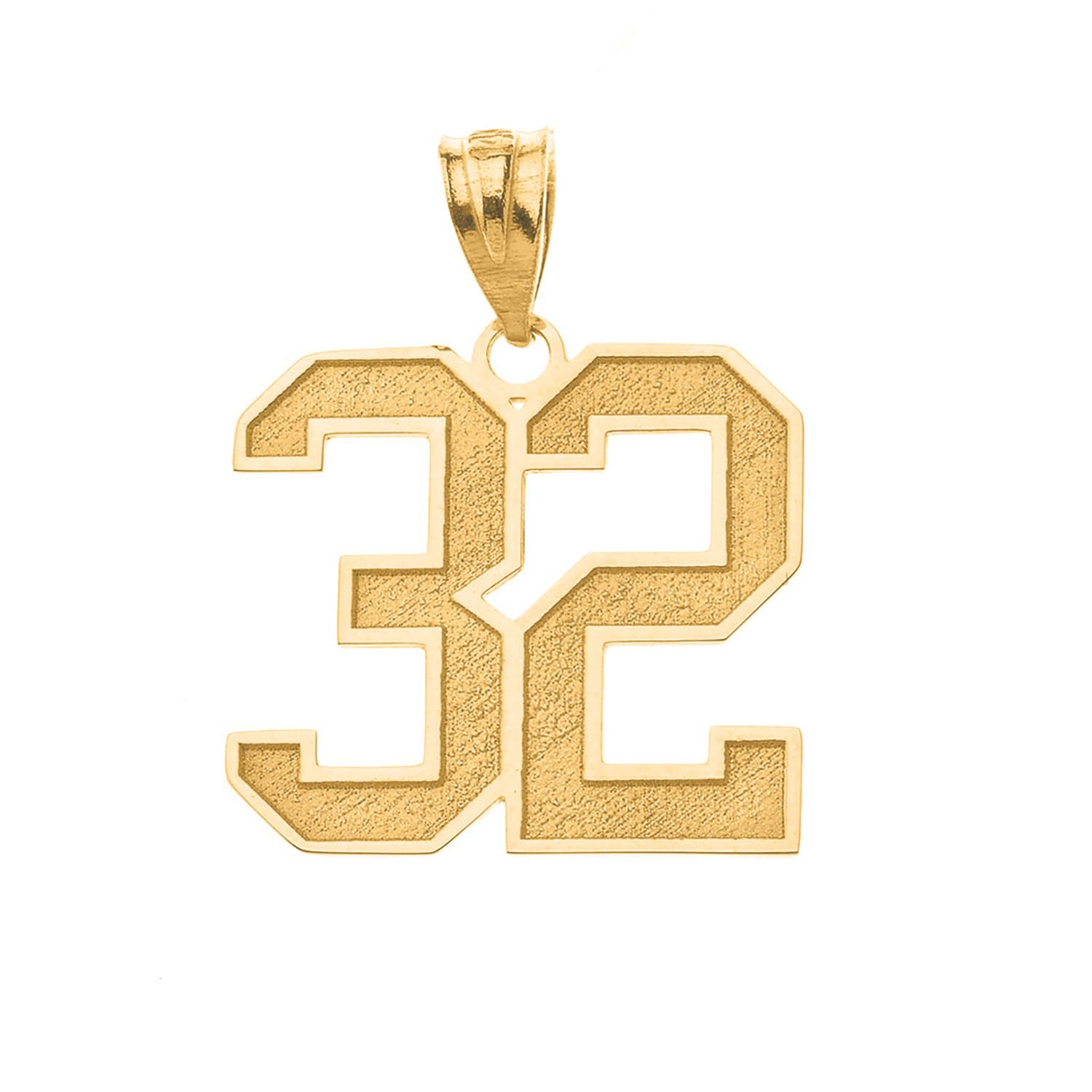 Fine 14K Yellow Gold Customizable Sports Jersey Lucky Number and Name Pendant Charm with Personalized Engraving