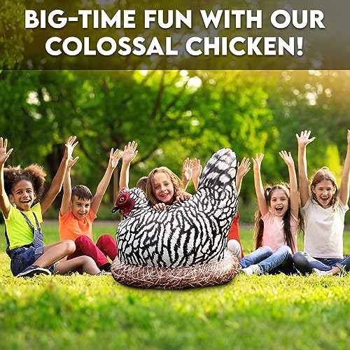 Image of Inflatable Chicken, Decorations for Birthday Party Supplies Toy, Wild West Farm Theme Gifts, Blow Up Hen Decor, Inflables Para Fiestas, Halloween Rooster, Big Stuff Fun Decoy, Giant Size