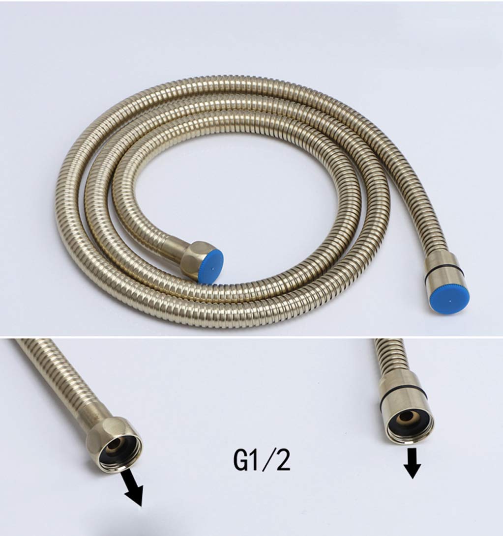 Bidet Quadrato in Oro Spazzolato, doccetta per WC, Rubinetto igienico, Set da Parete, D (D)