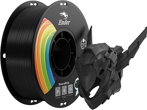 Miniatura 1 de Filamento oficial de Creality Upgrade Ender 3D, filamento PLA+ negro de 0.079 pulgadas, carrete de 2.2 libras (2.2 libras), precisión +- 0.001in,