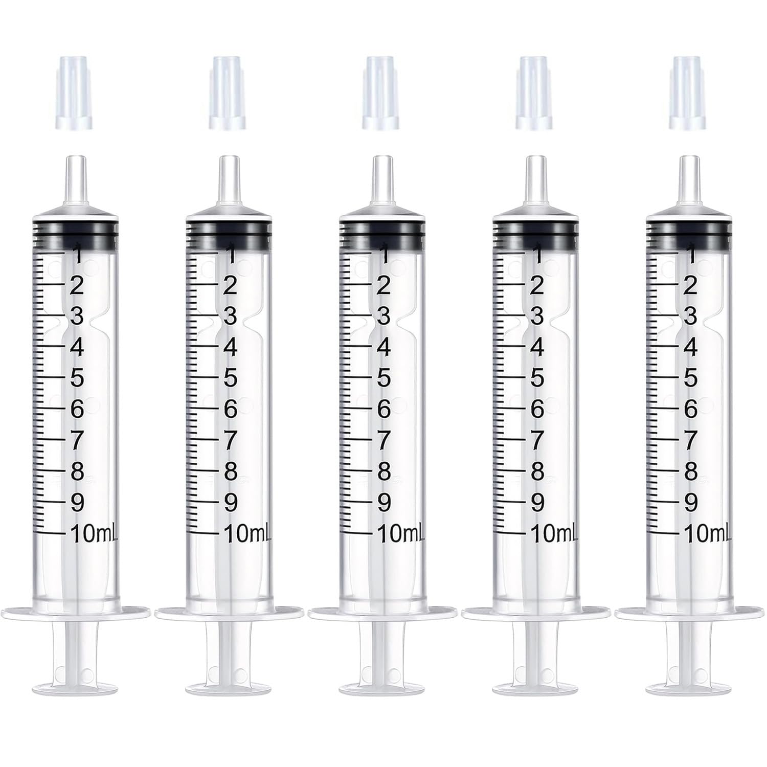 30Pack 10ml Syringes with Caps Luer Slip Tip No Needle Plastic Syringe for Refilling and Measuring Liquids,Scientific Labs,Feeding Pets, Sterile, Individually Sealed