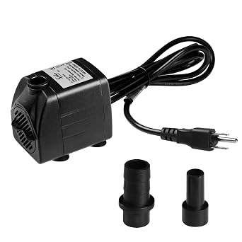 Simple Deluxe 200GPH Submersible Water Pump 760L/H, 15W with Adjustable Intake, 5.2ft High Lift, 2 Nozzles, Perfect for Fish Tank, Pond, Aquarium, Hydroponics Black