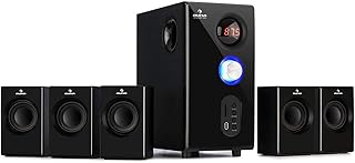 AUNA Concept - 5.1 Surround Sound System, OneSide Subwoofer, Home Cinema Sound System, Balanced Sound Concept, Speaker System with Bluetooth, USB Port, SD Slot, Remote Control, Concept 520, Black
