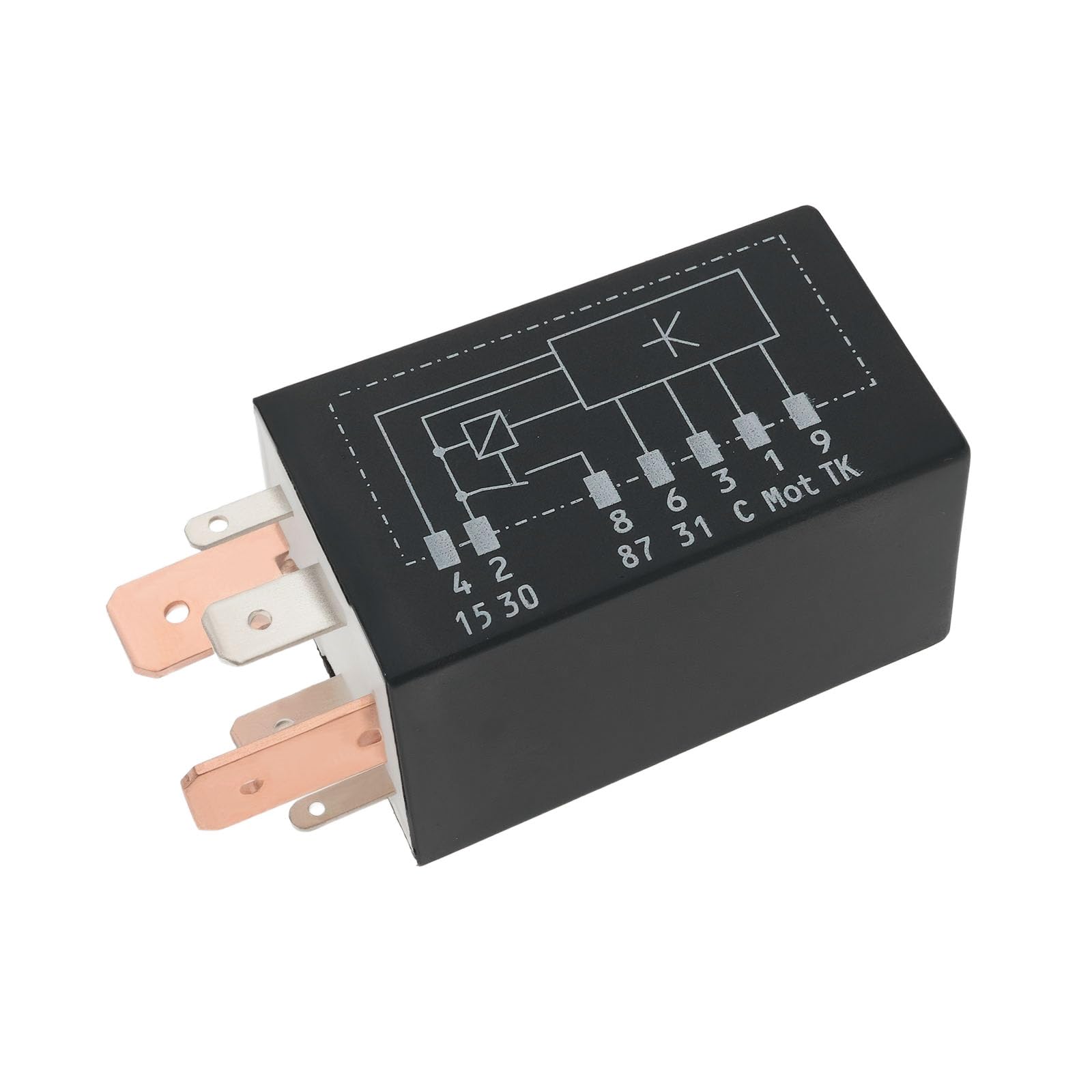 EMSea Przekaźnik pompy paliwa 7-pinowy, zamiennik 1J0906383B 1J0906383C 1J0906383, 12 V, 40 A, kompatybilny z Audi TT, kompatybilny z VW BORA