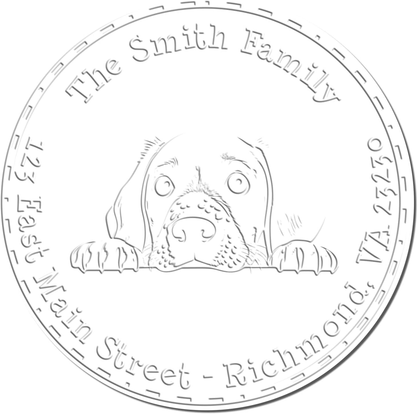Personalized German Shorthaired Pointer Embossing Stamp, Customized Seal for Return Address, 1-5/8 Round, Crisp Imprints, Sturdy Frame, Ideal for Desk Use, for German Shorthaired Pointer Puppy Lovers