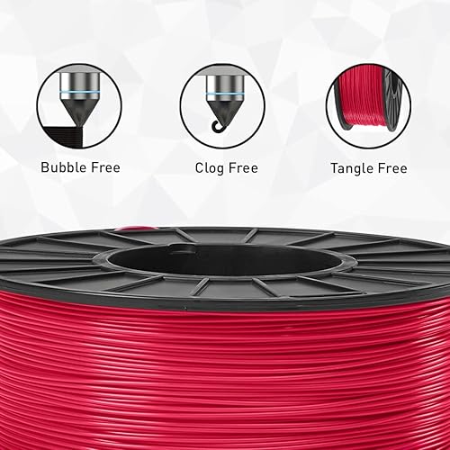 Miniatura 3 de Filamento PETG para impresora 3D de 0.069 in de diámetro, sin enredos, sin obstrucciones, precisión dimensional +-0.000 in, brillo de borde de