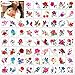 Konsait 66 Feuilles Fleurs Tatouages Temporaires Autocollants pour Femme, Fleurs Colorées Papillon Faux Tattoos Éphémères Étanches pour Femmes Filles Corps Bras Poitrine Épaule Main Cou Poignet