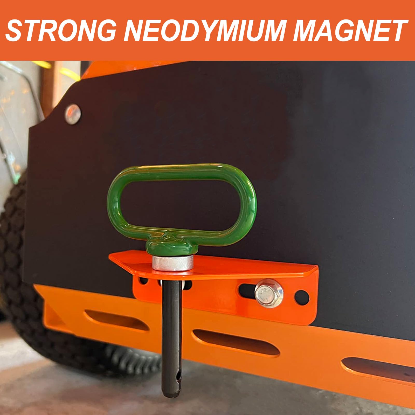 Enganche universal para cortacésped de giro cero con pernos y fuerte imán para puerta de remolque y R-Clip de montaje de enganche de remolque de 1/2 pulgadas