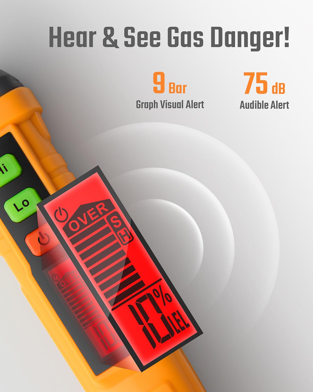 PT210S Gas Leak Detector with 4-inch Probe & TS-301 Digital Anemometer with 2.26-inch Backlight LCD, Ideal for Detecting Combustible Gases and Measuring Wind Speed for Home, HVAC, Sailing and More