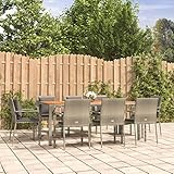 Photo Gallery puraday set da pranzo per esterni, 9 pezzi, con cuscino, grigio, in polyrattan, di alta qualità, facile da pulire, resistente alle intemperie, set di mobili per esterni Photo Gallery puraday set da pranzo per esterni, 9 pezzi, con cuscino, grigio, in polyrattan, di alta qualità, facile da pulire, resistente alle intemperie, set di mobili per esterni