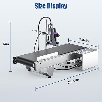JS740 Inkjet Coding Machine Bundle with JS740 Original Fast Dry Black Ink Cartridge use for Code Date Time Logo Text Printing