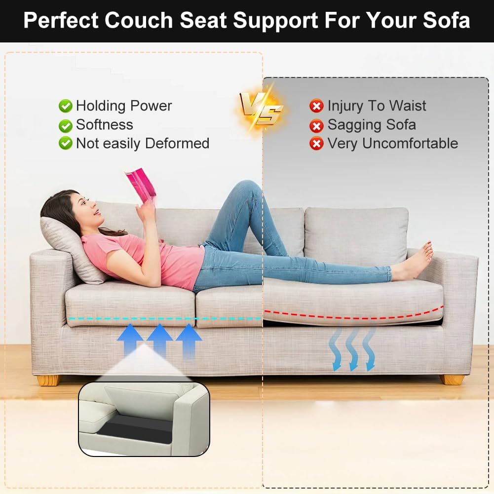 3PCS Couch Cushions Support for Sagging Seat, 45D Sofa Cushion Support for Sagging Couch Seats, High Density Foam Furniture Seat Sagging Repair