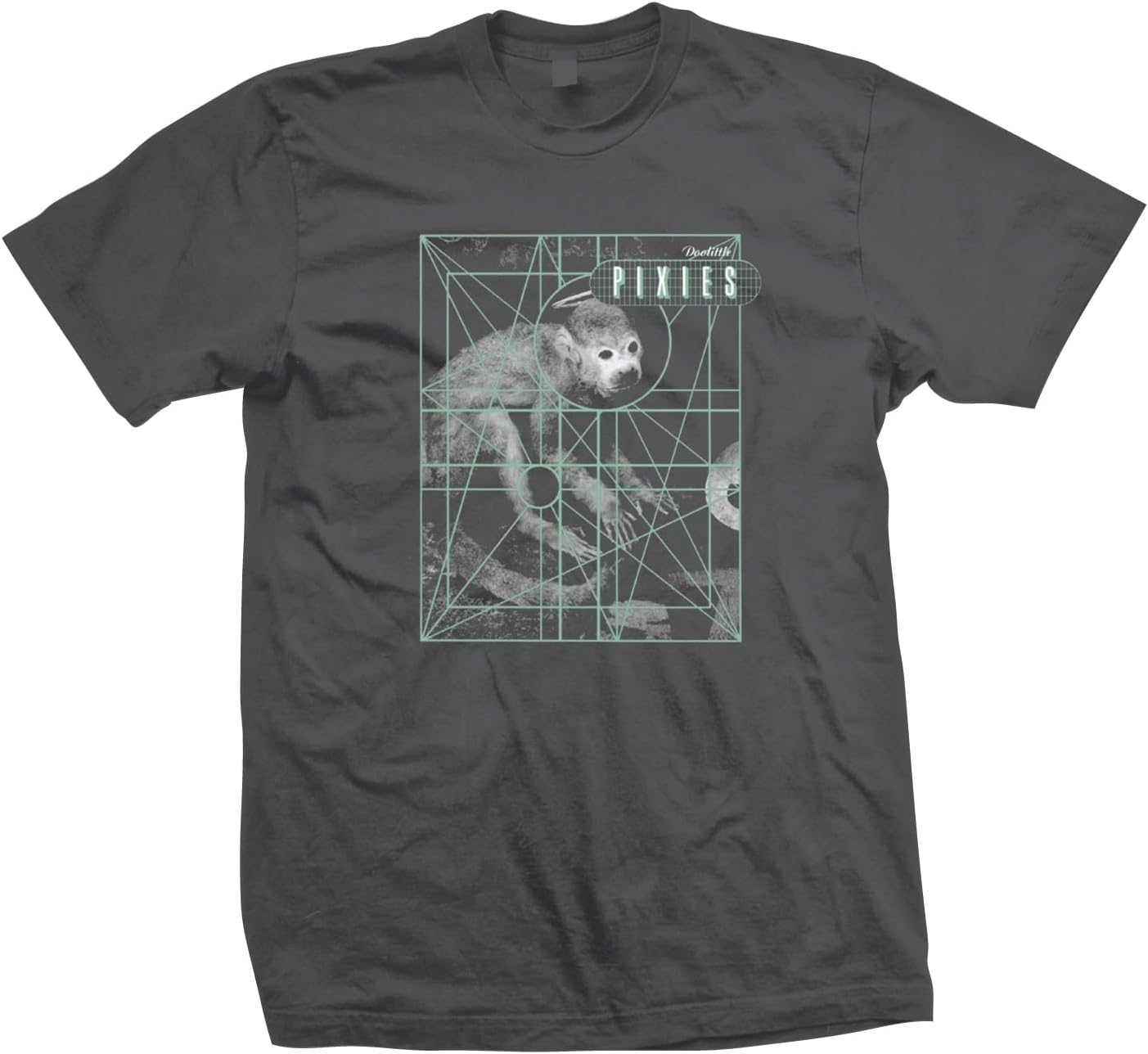 Mens Monkey Grid T-Shirt in Charcoal