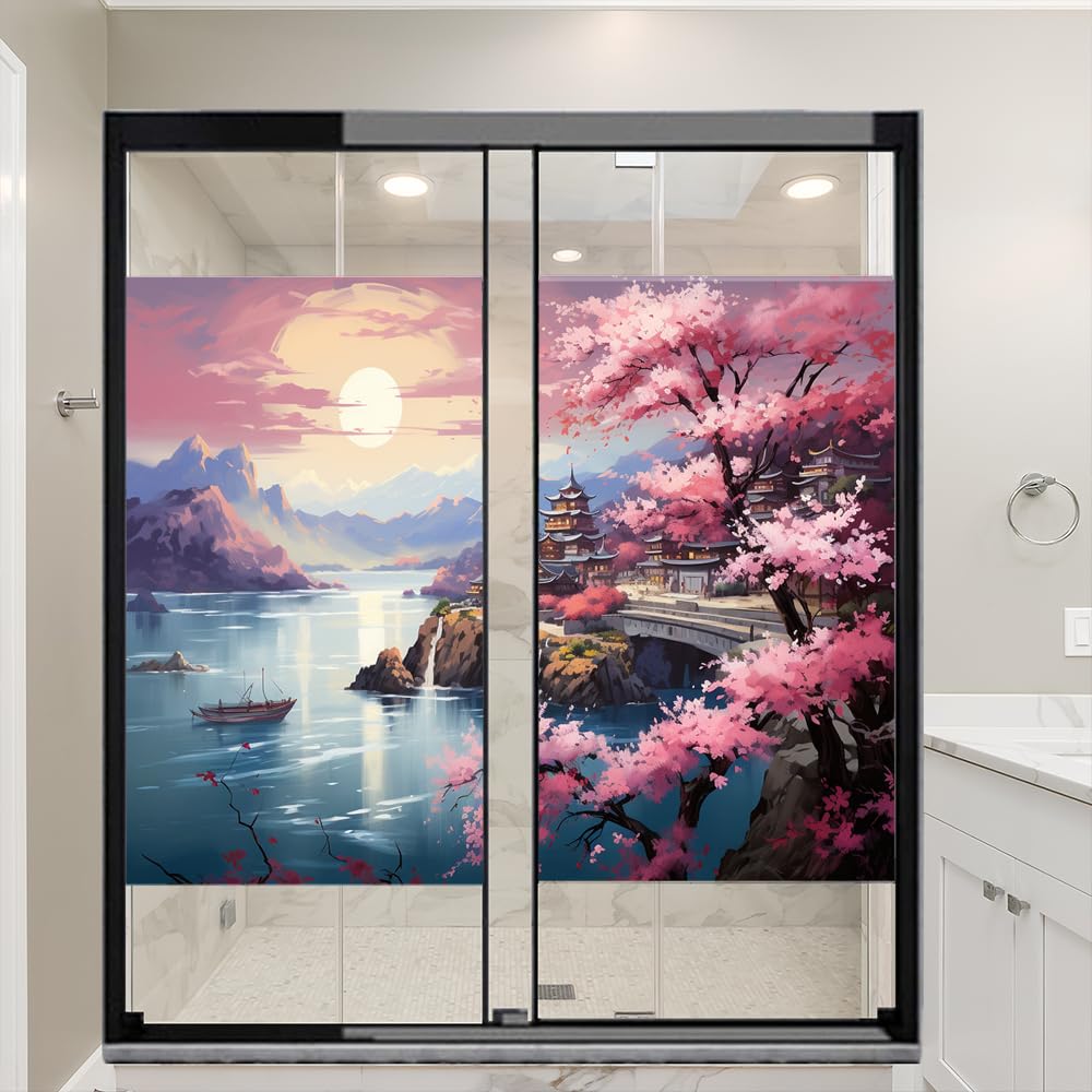 Amazon.com: Chinese Retro Landscape Stained Glass Window Film