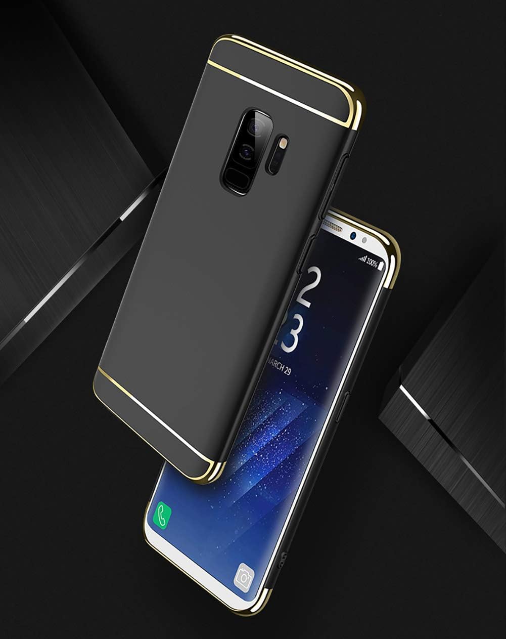 Galaxy S9 Plus Case, NAISU Galaxy S9 Plus Back Cover, Ultra Slim & Rugged Fit Shock Drop Proof Impact Resist Protective Case, 3 in 1 Hard Case for Samsung Galaxy S9 Plus- Black