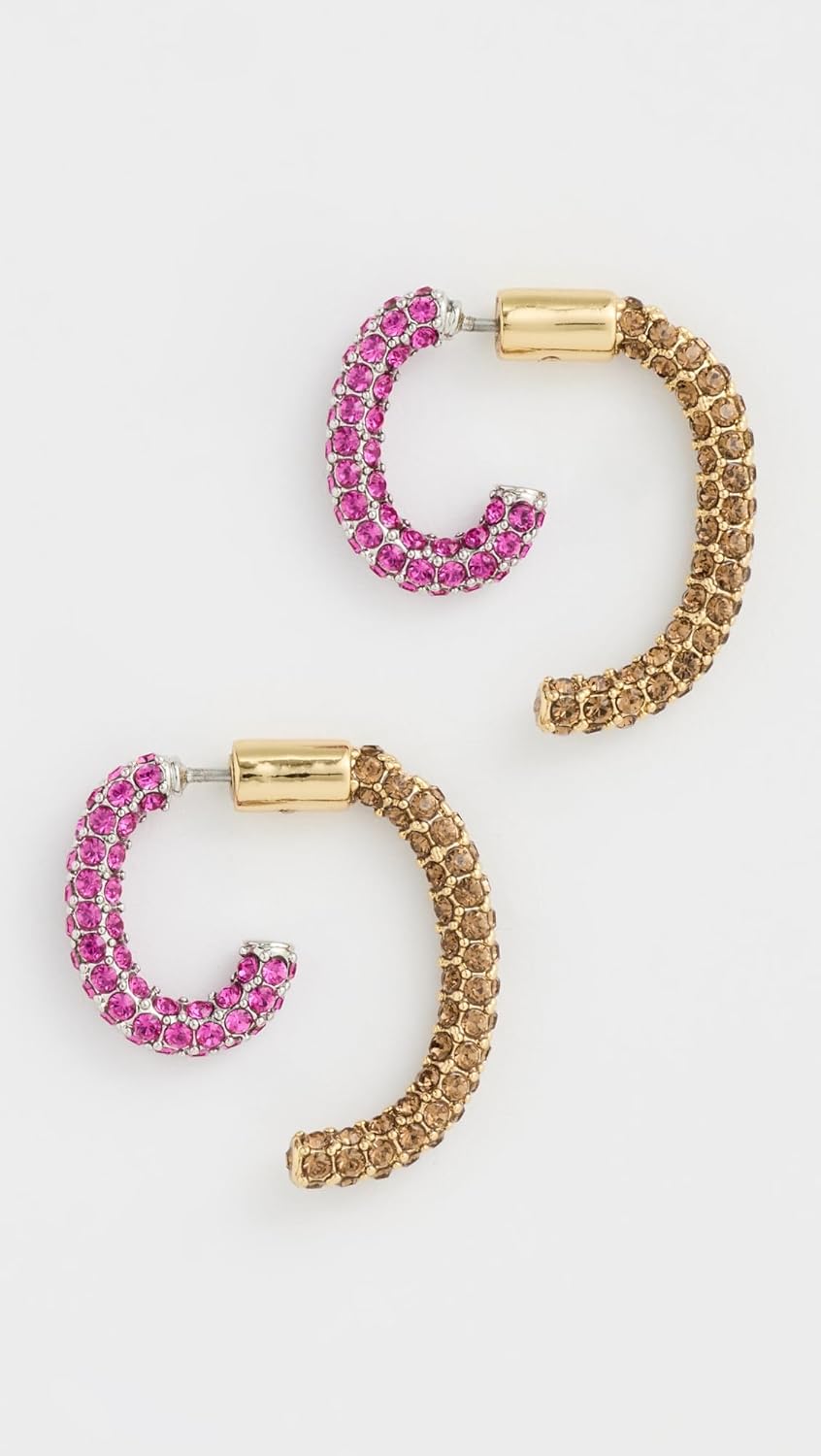 DEMARSON Women's Luna Pave Mini Earrings - Image 2