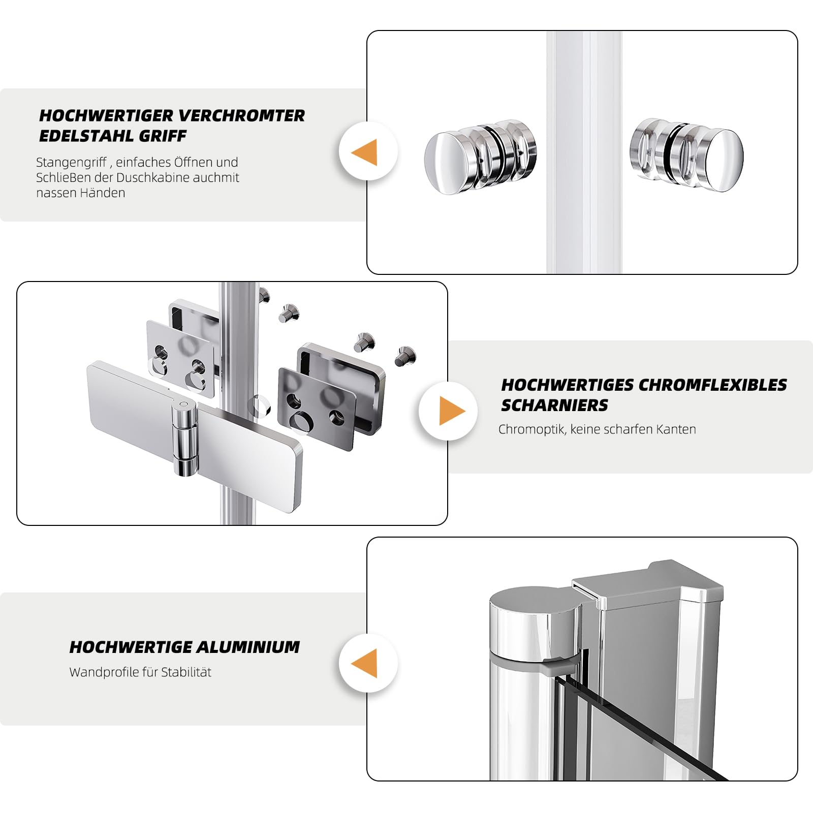 Cozynest Duschtür 75 cm Einzelfalttür Falttür Nische Dusche für Duschkabine Duschabtrennung, Rahmenlos FaltbarDuschfalttür 180°Schwingtür Duschwand Glas 6mm ESG-Sicherheitsglas, Höhe 185cm