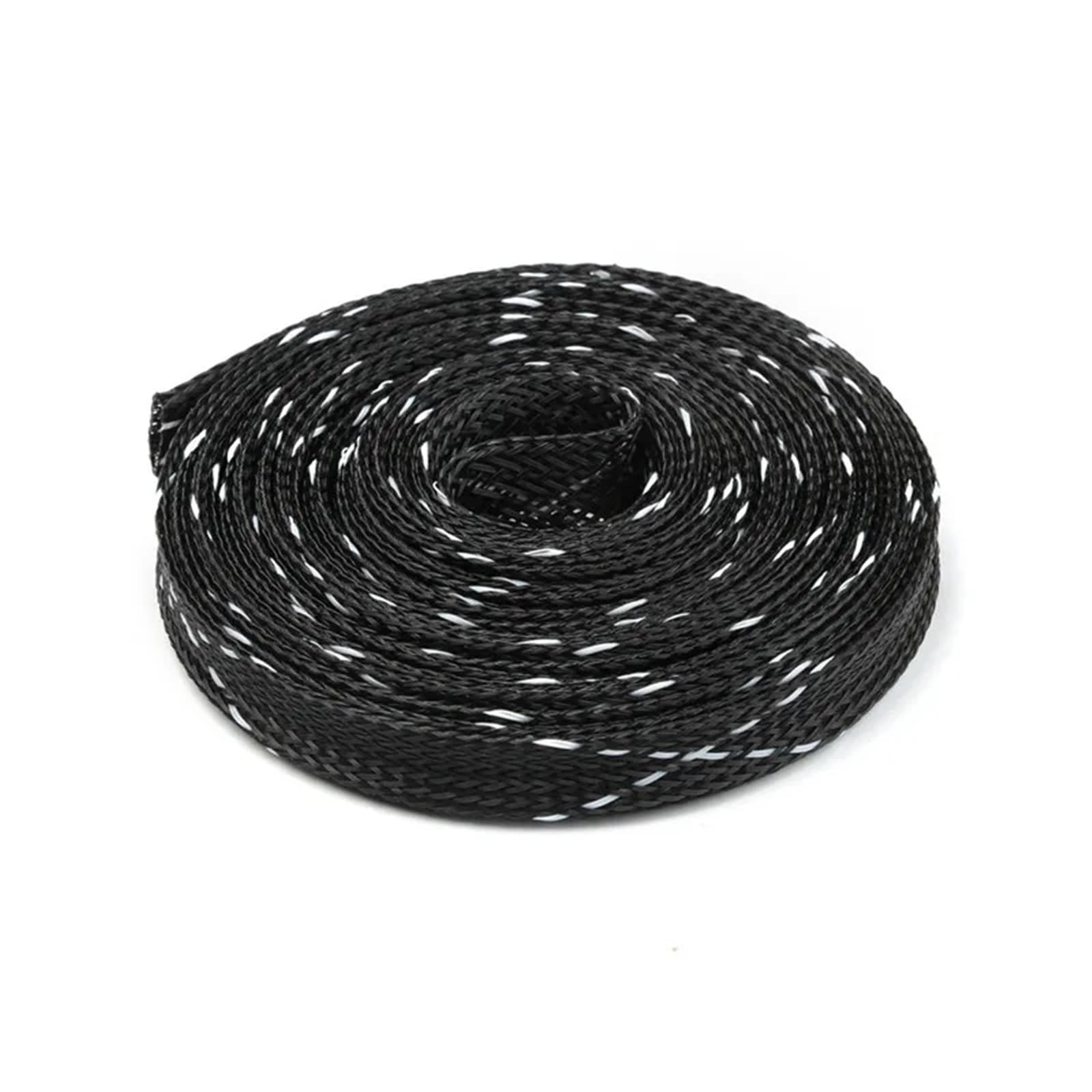 Manicotto per cavi 20/50 PET espandibile intrecciato guaina protettiva per cavi (nero bianco, 12 mm, 50 m)