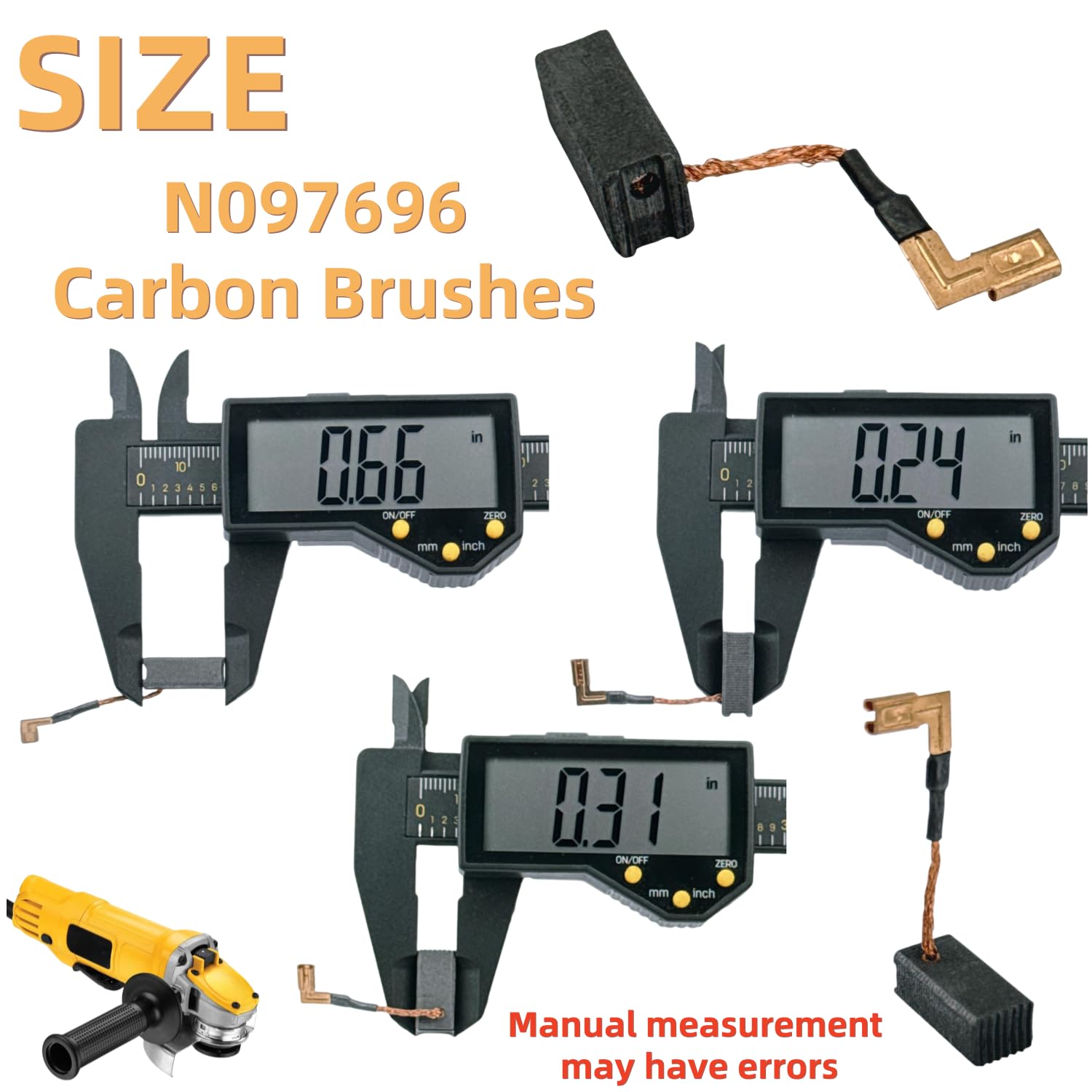 (8 sztuk) N097696 szczotka do silnika węglowego kompatybilna z DeWalt DWE4011 DWE4011N DWE4012 DWE4120 DWE4120N DWE4887 DWE4887N szczotka silnika szlifierki kątowej