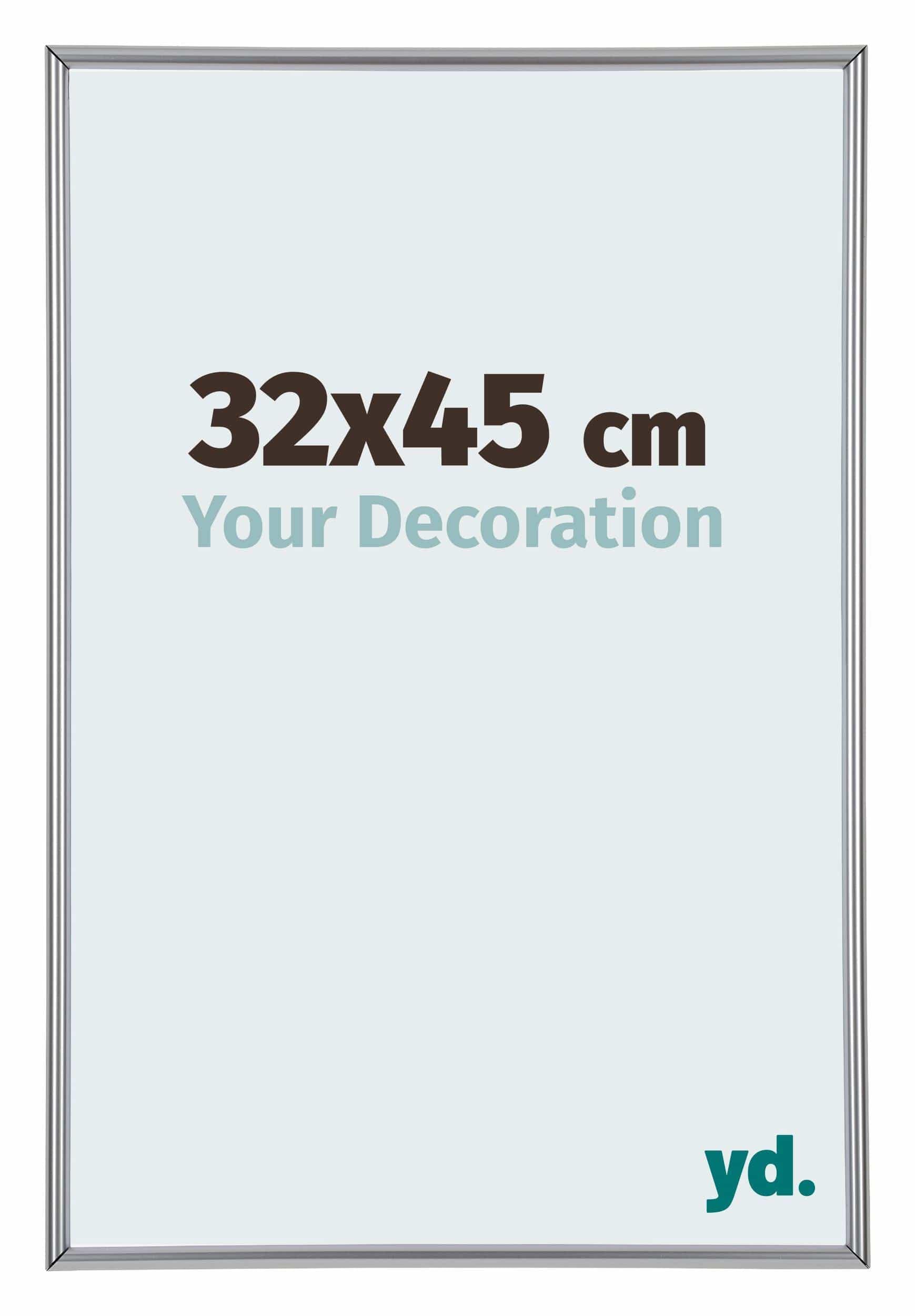 Your Decoration - Picture Frame 32x45 cm - Silver High Gloss - Decorative Wall Frame in Plastic with Antireflection - Frame 32x45 - Annecy