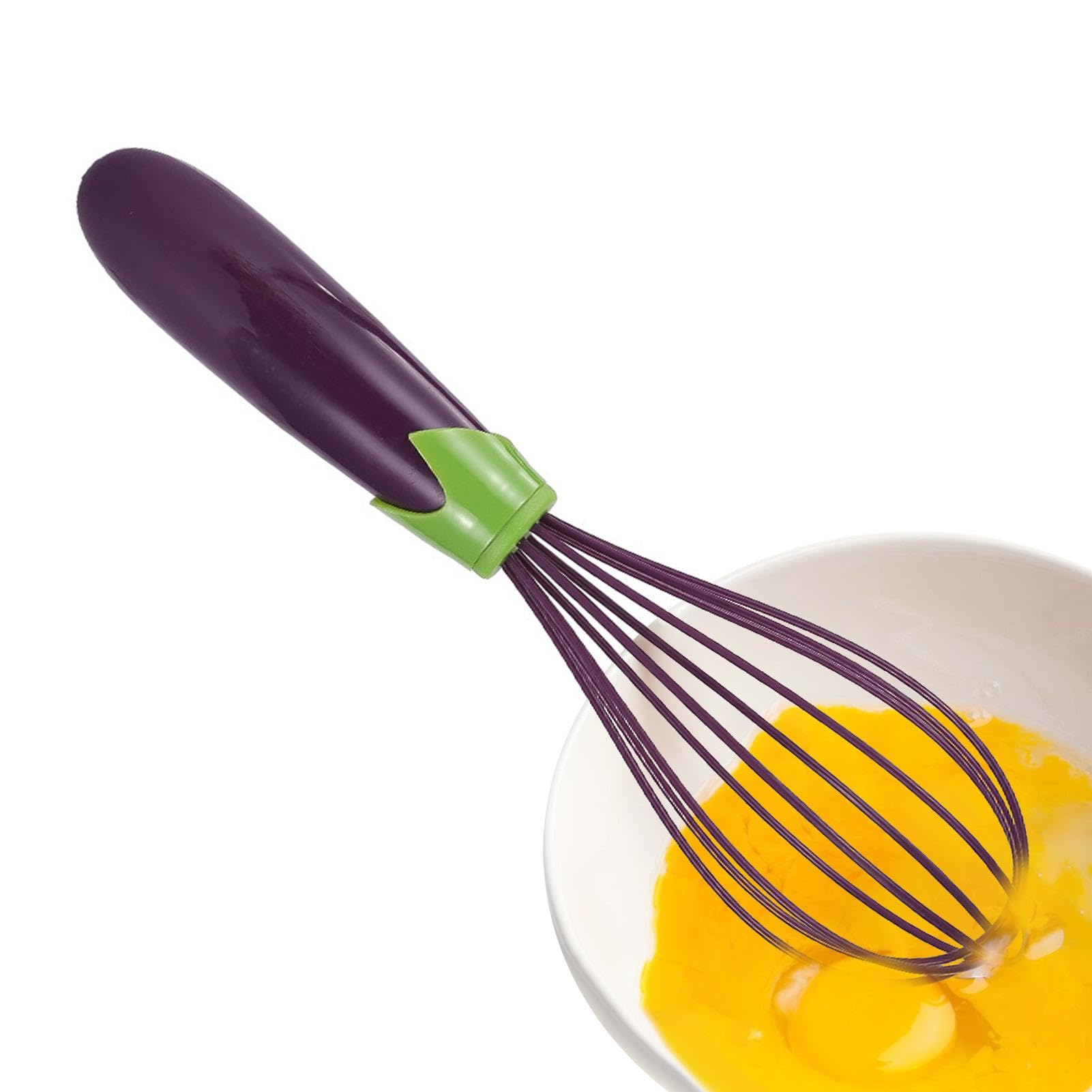 Batidores de silicona para cocinar,Batidores de silicona para mezclar, Batidores de huevos resistentes al calor Batidor de globos de silicona, Batidora sin arañazos, batidora con mango