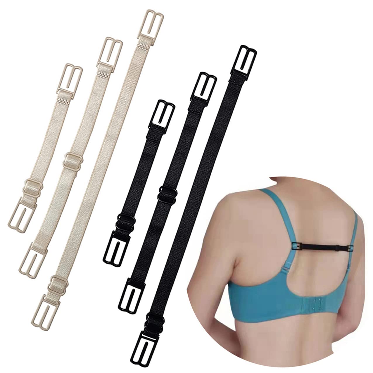 Bra strap holders non slip elastic banding, bra strap clips for the back, cross back convertors