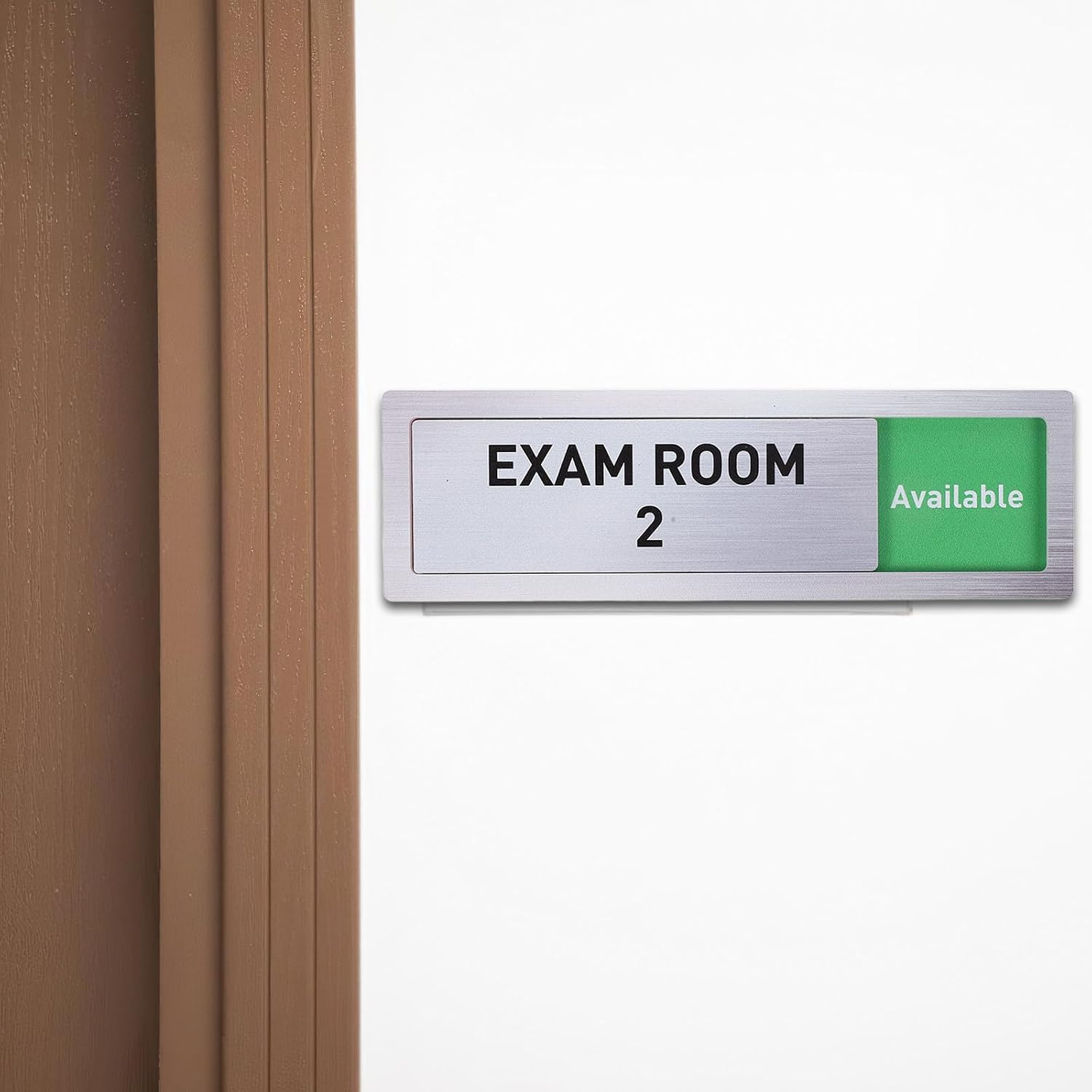 2pcs Acrylic Sliding Treatment Room Status Sign for Door, Adjustable Markers with Self-adhesive Installation, Fits Multiple Departments in Hospitals and Clinics