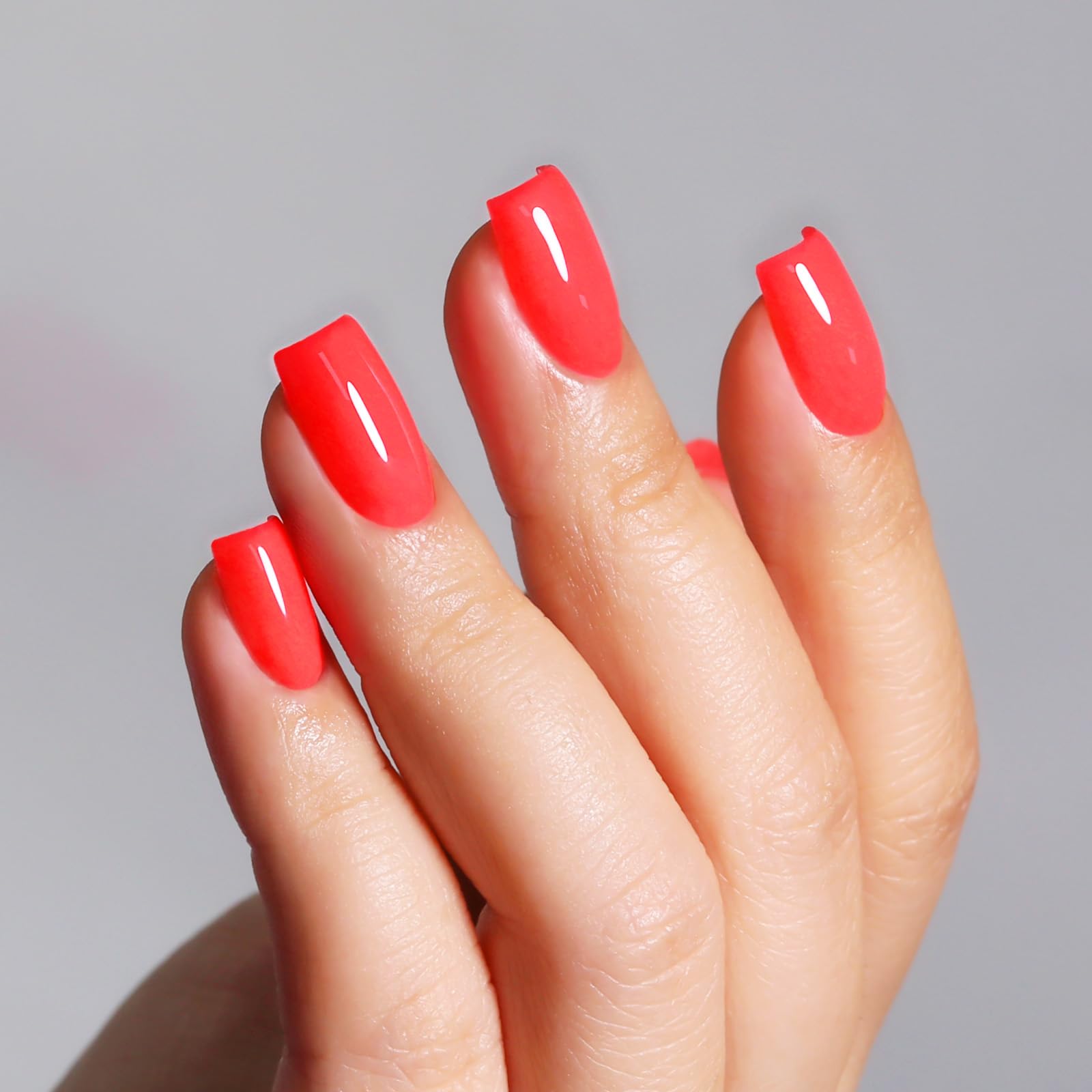 Ozzeal Ozzeal Neon Gel Polish, 15ML Neon Strawberry Red Gel Nail Polish Spring Summer Soak off LED UV Art Starter Manicure Salon DIY Design in use