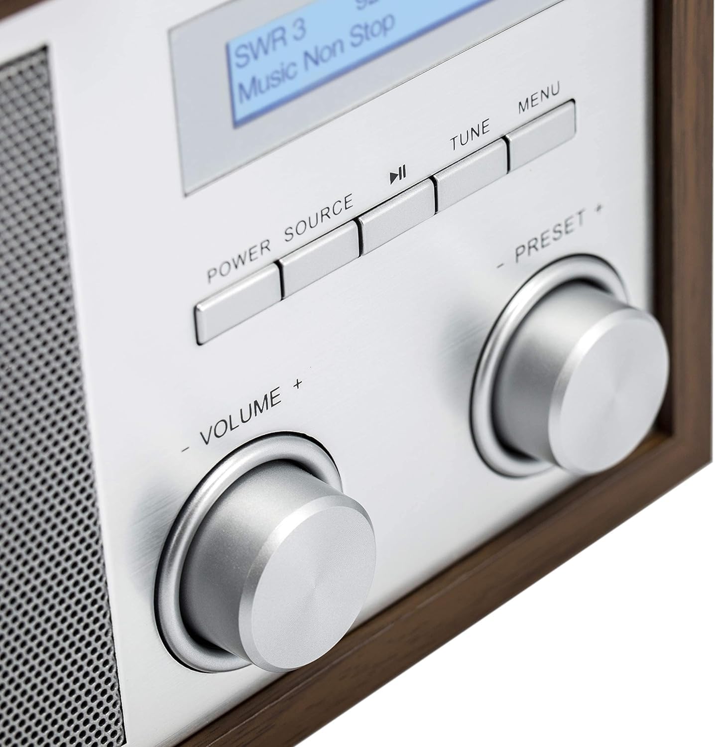Blaupunkt Nostalgieradio RXD 180 DAB+ mit AUX IN und Bluetooth, UKW PLL Radio mit RDS, 5 Watt RMS, LC-Farbdisplay, Küchenradio mit einfacher Bedienung, mit Kopfhöreranschluss, Drehregler, Walnuss