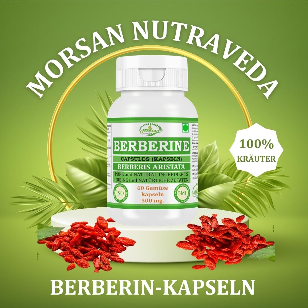 Berberin 500 mg. 60 vegane Kapseln für für 1 Monate Behandlung. Natürlicher Extrakt aus Berberis Vulgaris (4)