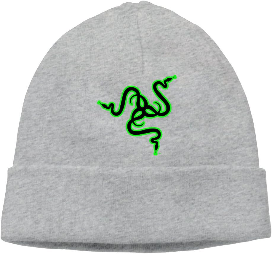 Unisex Razer Snakes Logo Beanies Cotton Wool Caps Hats Fits Most Ash