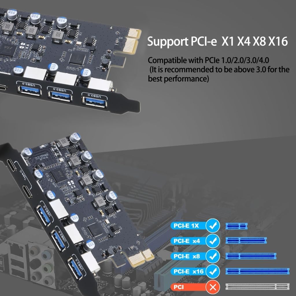 PCIe USB 3.0 Card Expansion USB PCIE Add in Card Internal USB3.0 Hub Converters