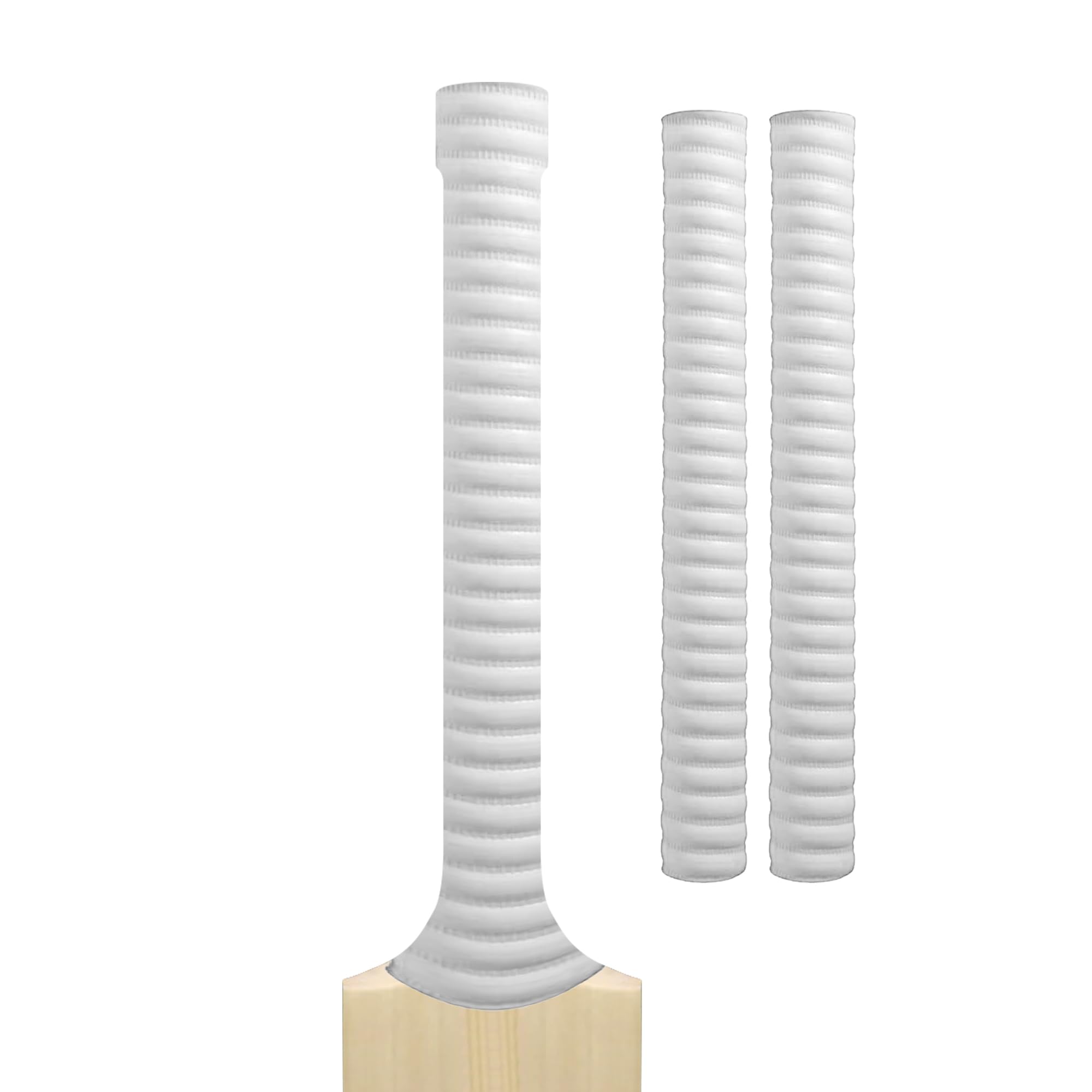 Cricket Bat Grips – Premium Rubber Cricket Bat Grip Tape for Maximum Hold & Shock Absorption | 4 Styles | Multi-Color | Pack of 2| Durable Bat Grips Cricket (2, White, Coil)
