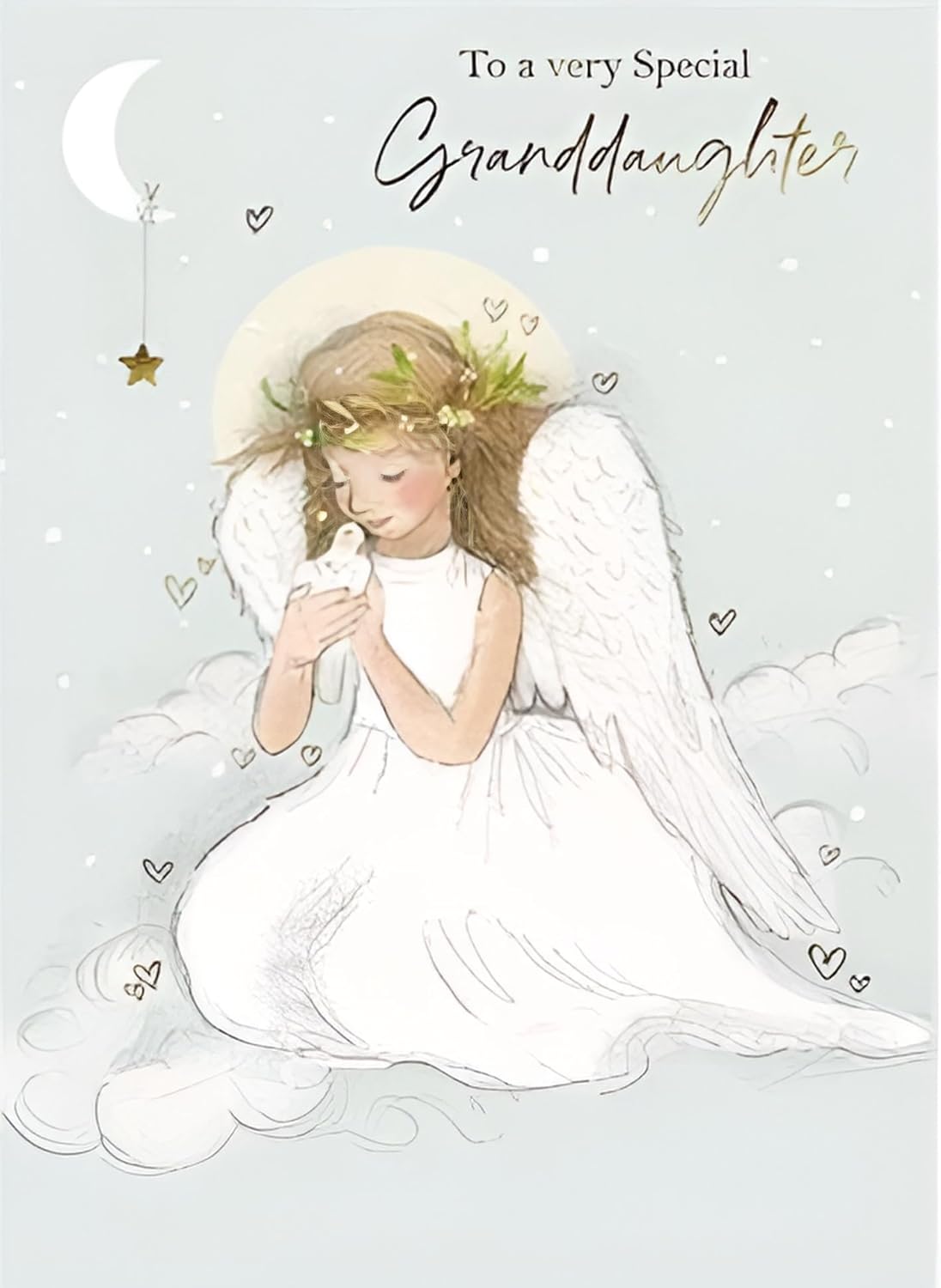 Granddaughter Christmas Card Special Granddaughter Angel and Dove