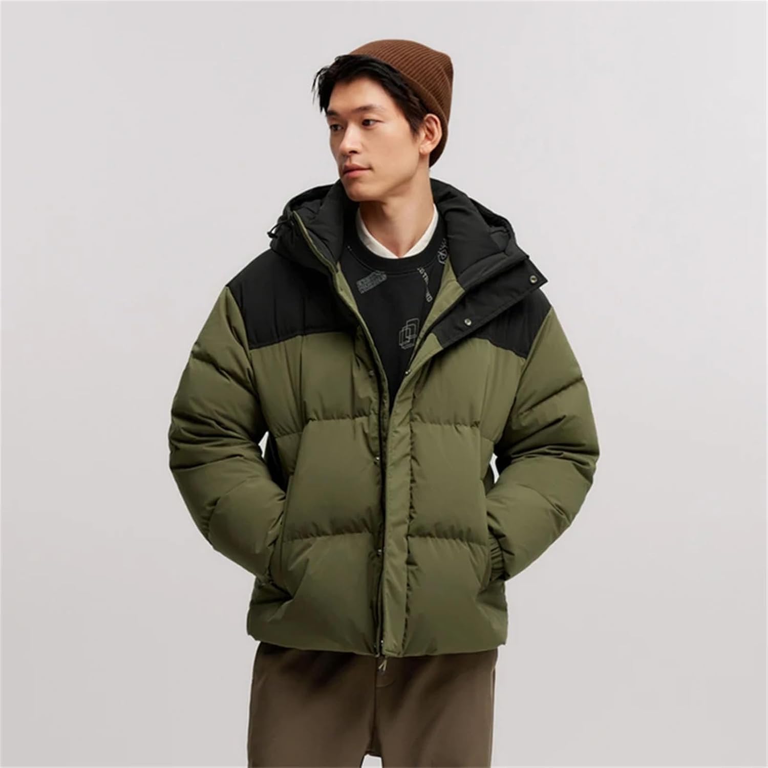 Down Jacket Men's Winter Parka Coat Warm Puffer Jacket Long Down Jacket Windproof Hooded Coat