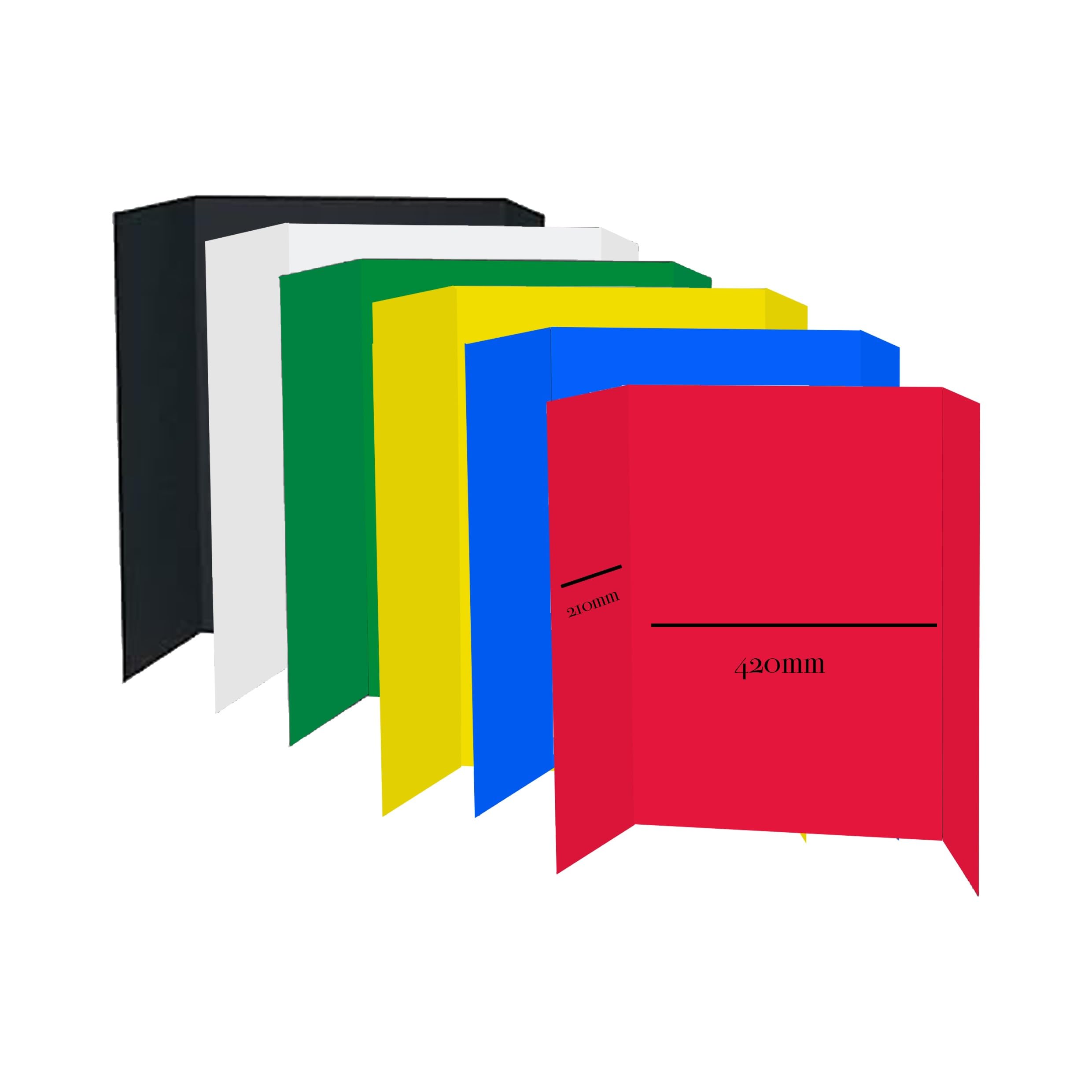 PROTECTAFILE Black Tri-Fold Spotlight Display Foam Presentation Board 840 x 594mm (A1-A2)-Ideal for Showcasing Artwork Projects -Lightweight Fold Presentation,Foldable for School Project (6 Colour)