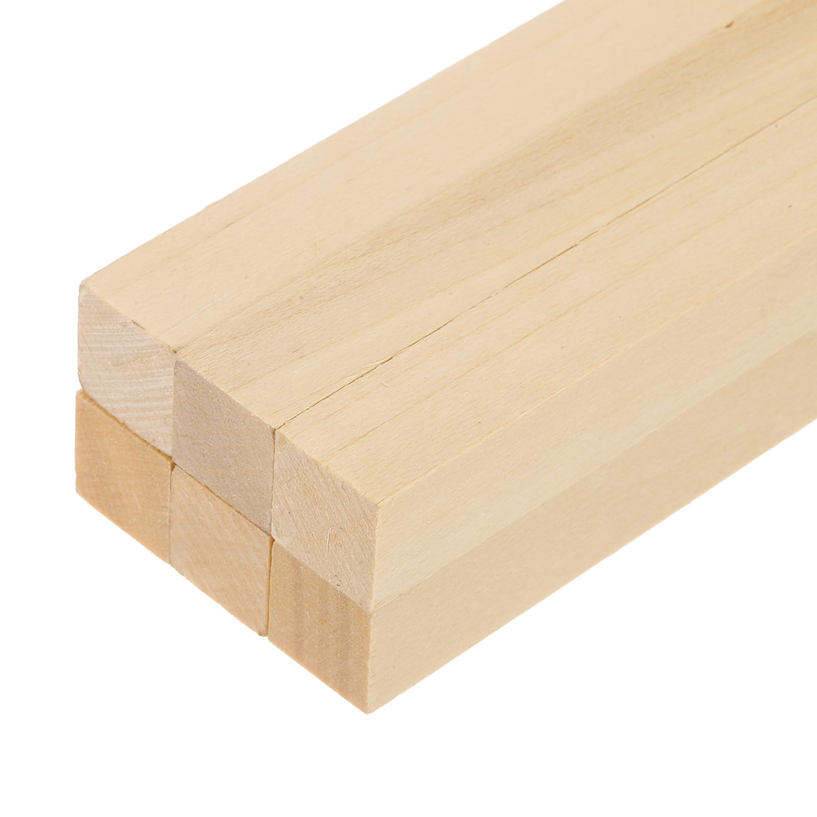 sourcing map 6Pcs Basswood Sticks, 10mm x 10mm x 100mm Square Wooden Dowel Rods Strips Craft Natural Wood Trim Slats Lumber for DIY Arts Painting Decoration Model Projects Whittling Hand Carved