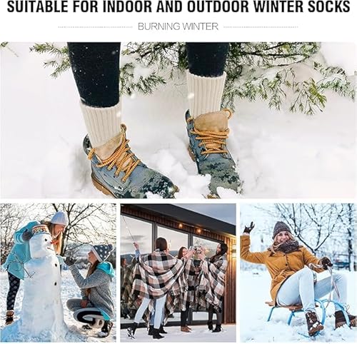 CLOSEMATE Womens Thermal Socks Warm Winter Socks 3 Pairs Thick Comfy Work Hiking Crew Boot Socks Gifts for Ladies UK Size 4-8(Coffee Assorted-001) - Image 5