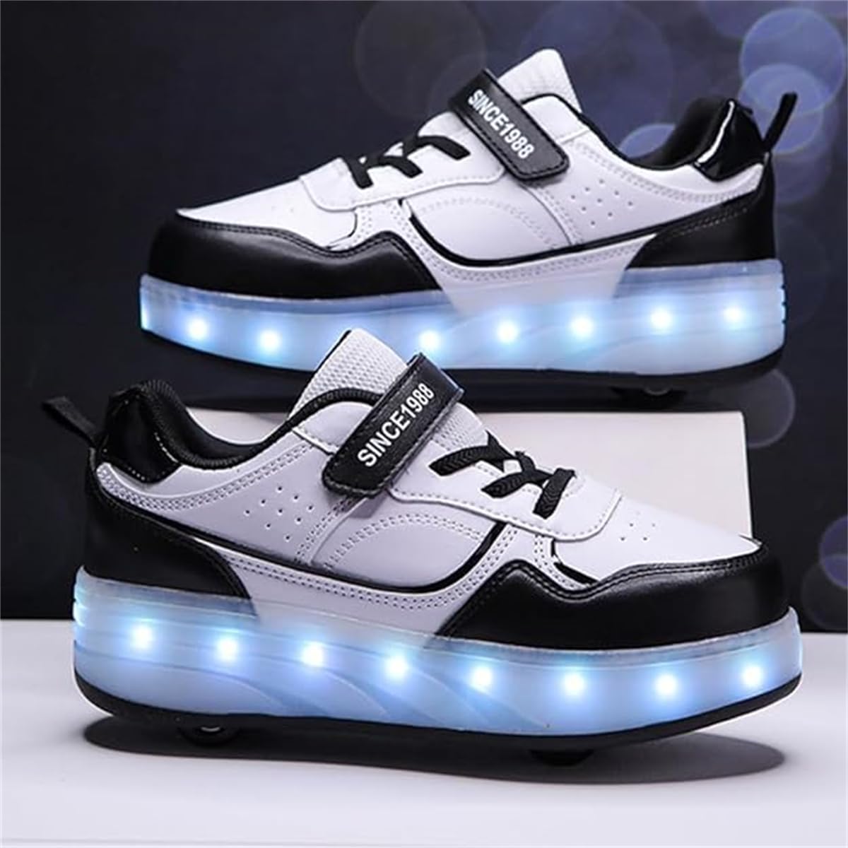Scarpe con Ruote Ragazzi Ragazze Pattini a Rotelle Scarpe con 2 Ruote Scarpe da Parkour Scarpe da Skateboard Retrattili Unisex Scarpe per Adulti Sport Walking Park