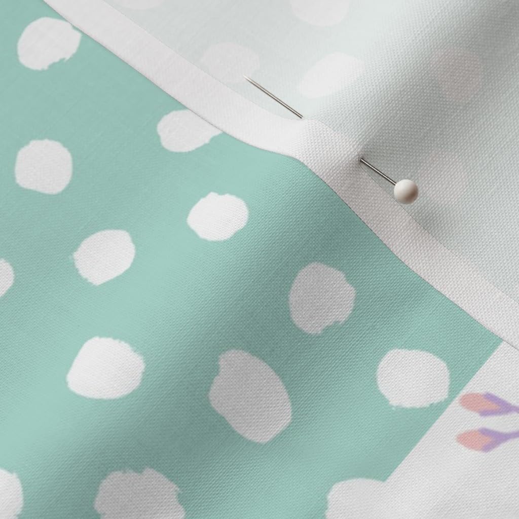 Spoonflower Fabric - Floral Cheater Quilt Lavender Mint Girl Nursery Purple Florals Printed on Petal Signature Cotton Fabric Fat Quarter - Sewing Quilting Apparel Crafts Decor