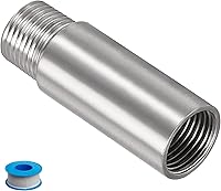 Vista 10 de Brazo de extensión de cabezal de ducha, 2 pulgadas 1/2PT macho a 1/2PT hembra rosca 304 acoplador de montaje de tubería de acero inoxidable