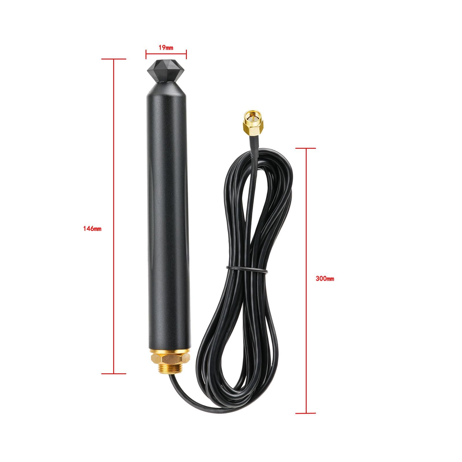 Superbat Antenne 4G LTE Extérieure 10dBi avec Câble RG174 3m SMA Mâle | 50 Ohms, pour Autoradios de Bateau, Voiture, Camping-Car, Moto, Tracteur, VTT et UTV