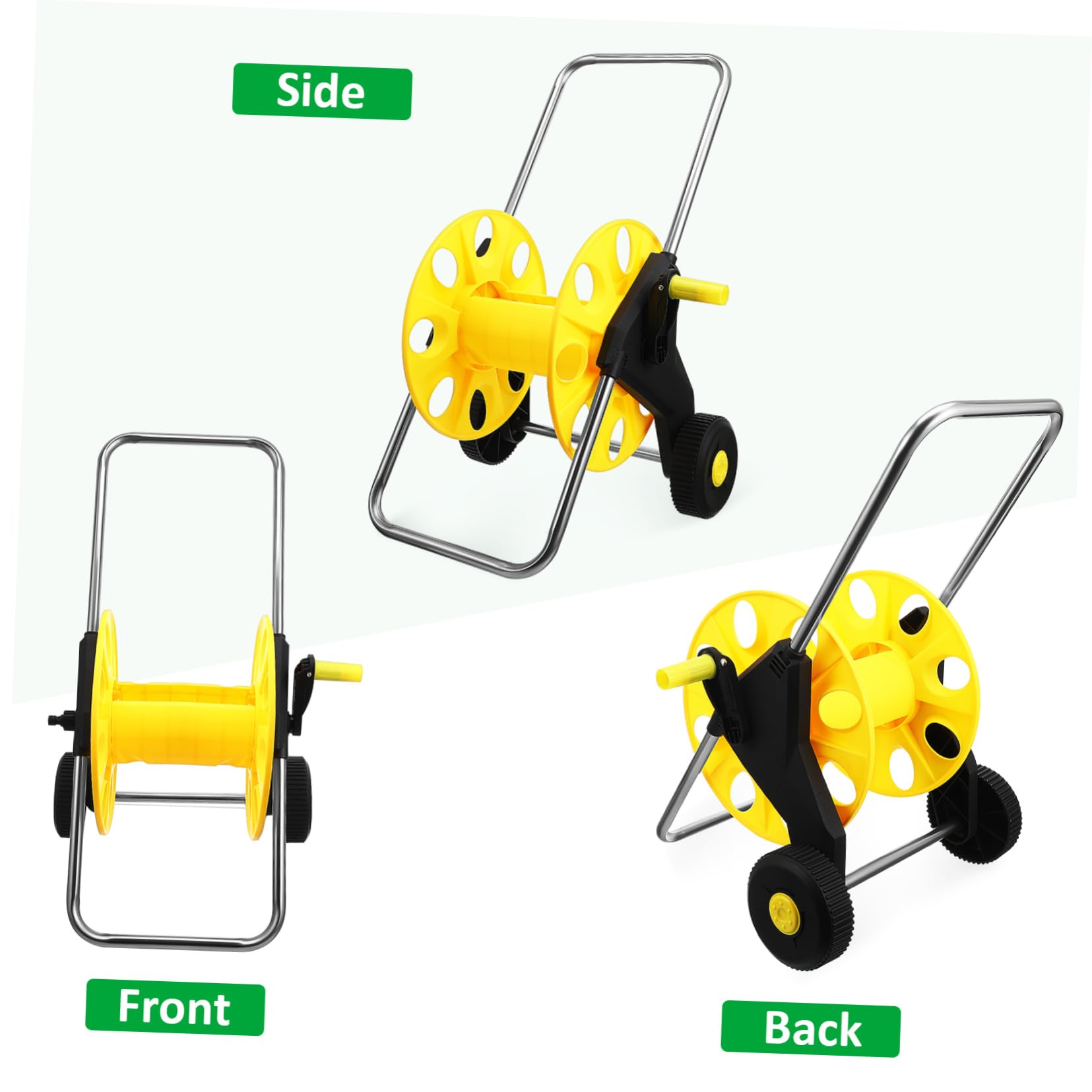 BESPORTBLE Scaffale Per Tubi Carrello Avvolgitubo Acqua Stoccaggio Del Tubo Da Giardino Carrello Avvolgitubo Da Giardino Avvolgitubo Da Giardino Su Ruote Yellow Plastica Pp