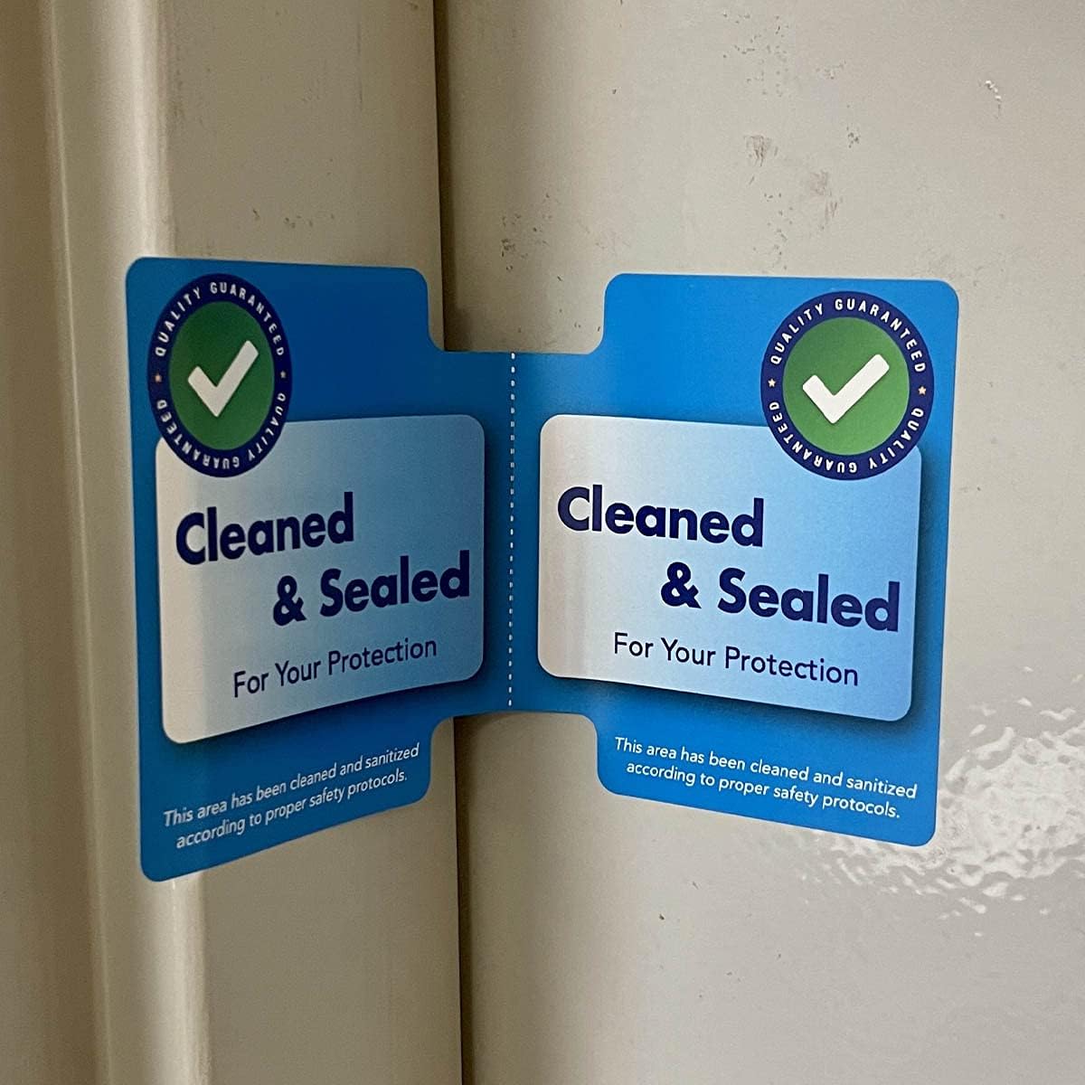 Cleaned and Sealed Tamper Door Seal Labels 2.875 x 5 Inch 500 Total Labels