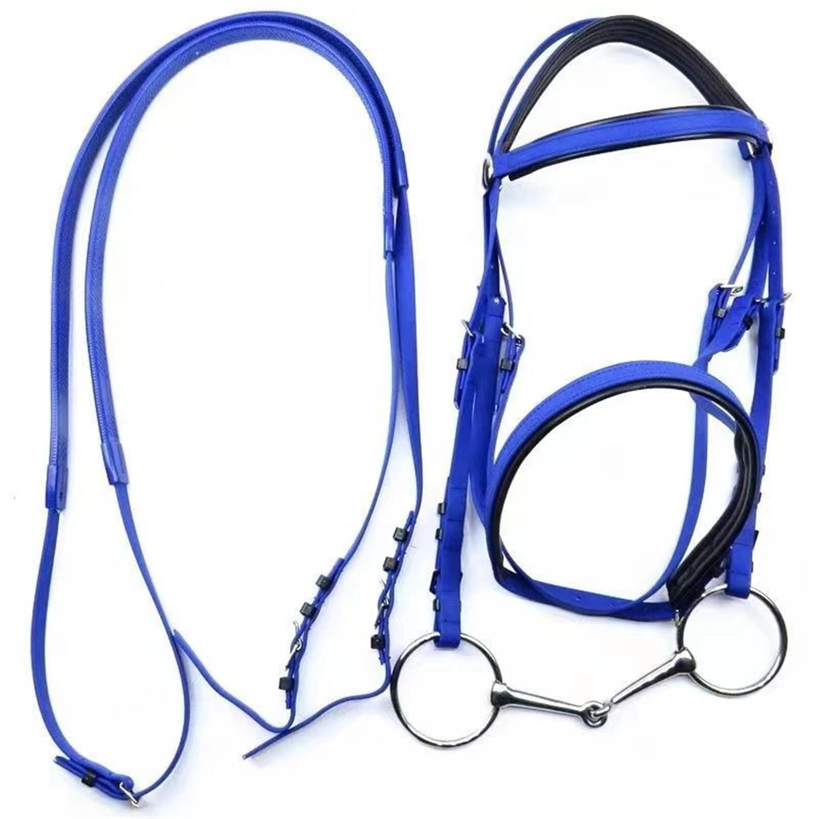 Cavezza Per Cavallo Collare for testa di cavallo in PVC Halter Cavalli da corsa Attrezzatura equestre(Blue)