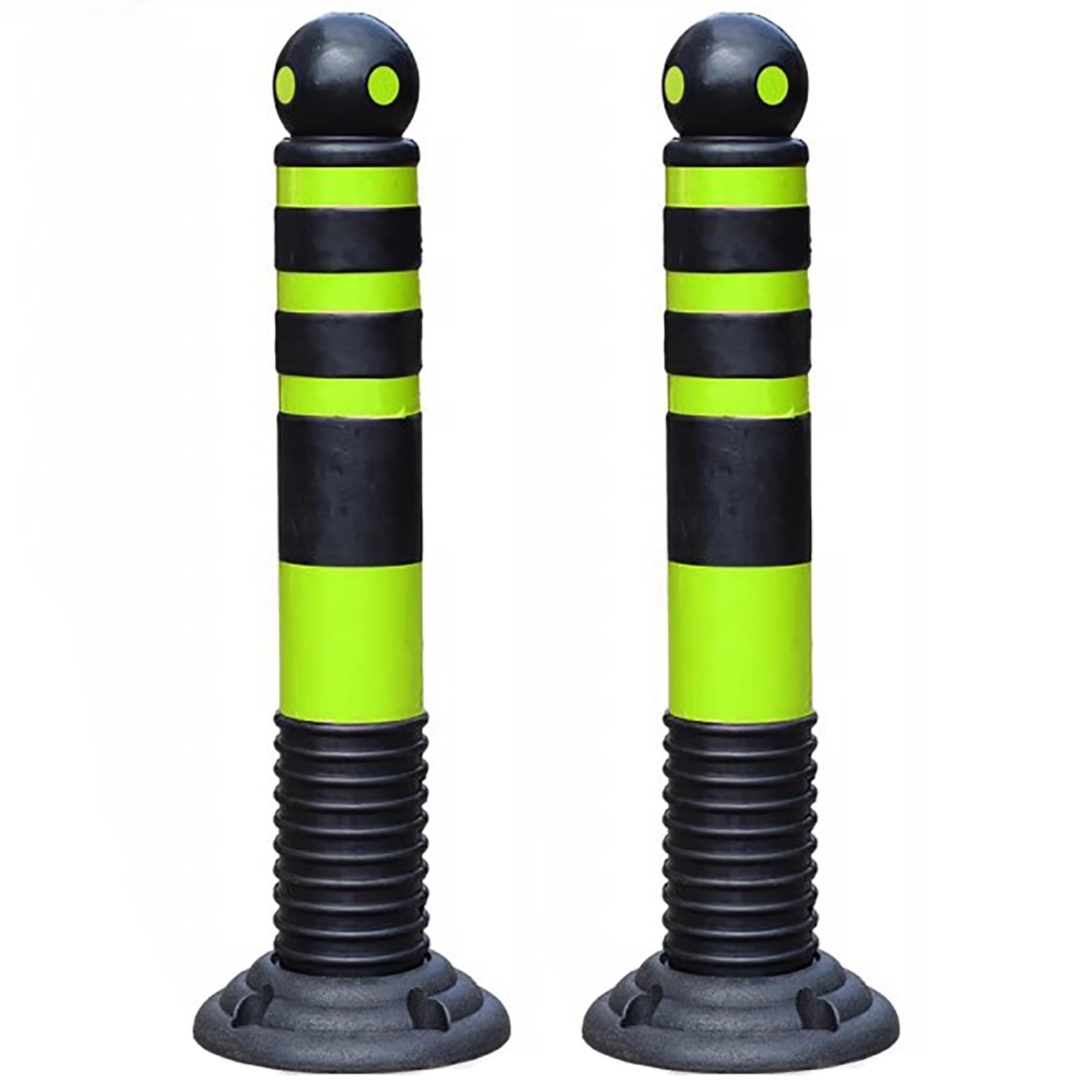 GHKryD safety bollard post, Safety Barrier Bollard for Driveways, Rubber Parking Bollards for Driveway(Green,2pcs)