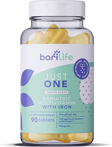 Miniatura 2 de Bari Life Just One, Multivitamínico bariátrico una vez al día con hierro (90 tabletas) y citrato de calcio BariBurst masticables suaves para bypass