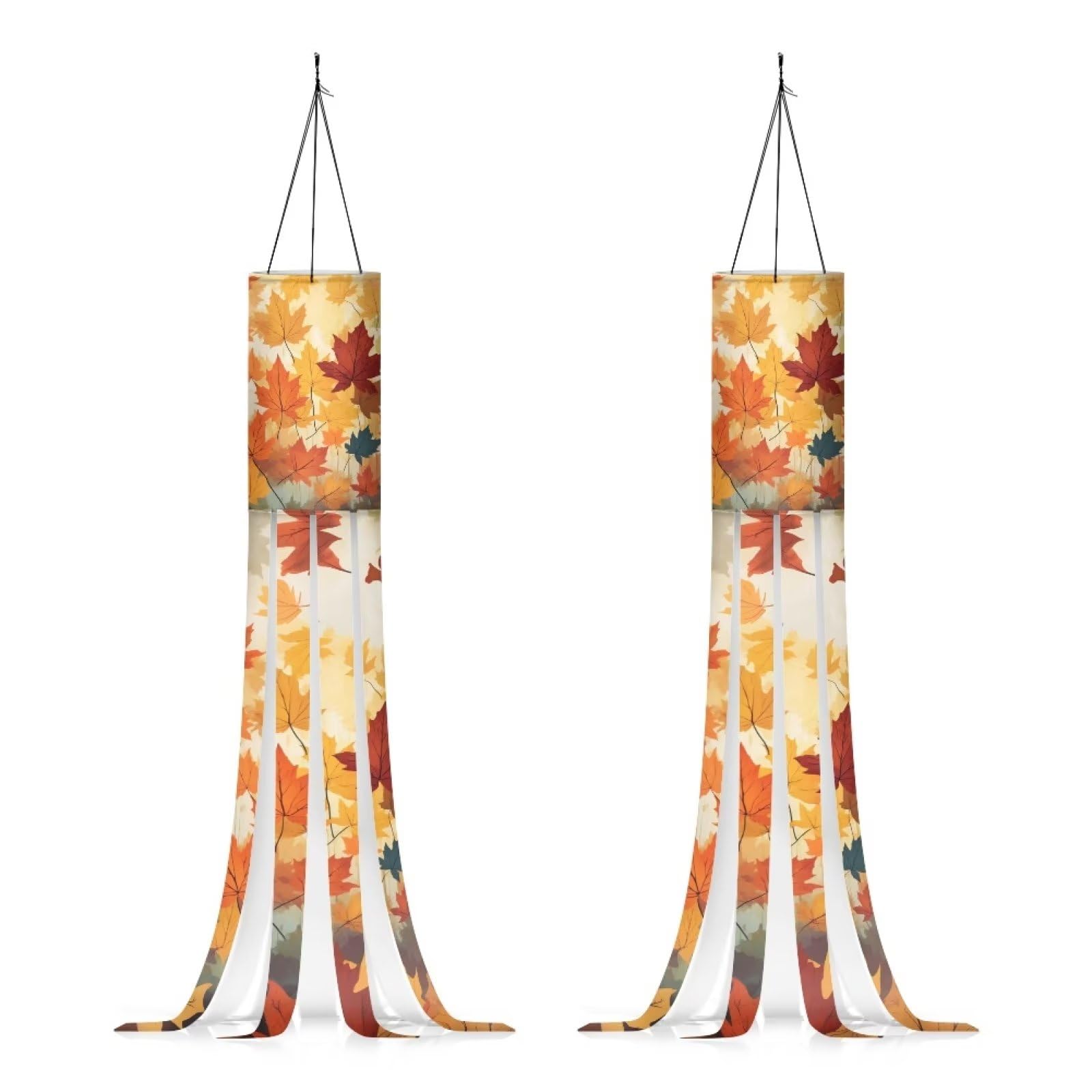 Showudesigns Fall Windsocks Outdoor Durable Windsock Flags for Outside 40 Inch Outdoor Hanging Wind Sock Holiday Wind Flag Autumn Windsock for Home Party Decor